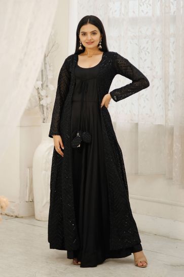 Shop Online Black Dress Hem Skater Dress Party Wear Dresses Online Designer  Dresses For Women – Lady India