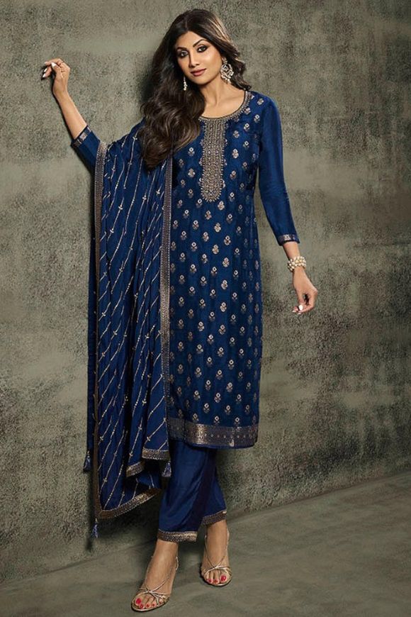 Buy Fashion Basket Cotton Sky Blue Salwar Suit at Rs.888/Piece in surat  offer by Fashion Basket