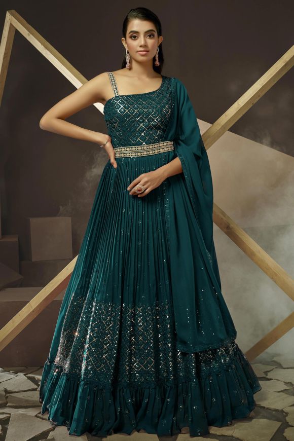Designer Party Wear Gown for Women with Dupatta