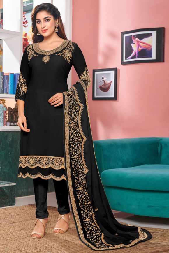 Black Dress Design Party Wear Black Salwar Suit black dress design,black  dress,black dress design … | Black full sleeve dress, Black salwar suit,  Black punjabi suit