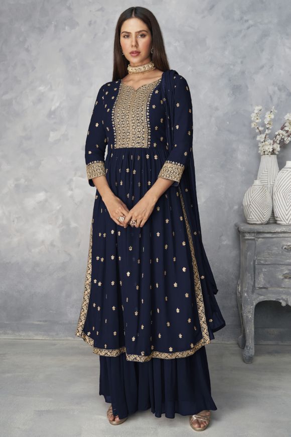 Buy Custom Stitched Sonam Bajwa Orange Floral Punjabi Suit. Hand Embroidery  Suit for Women. Punjabi Kuddi Suit. Indian Bridesmaid Anarkali Suit Online  in India - Etsy